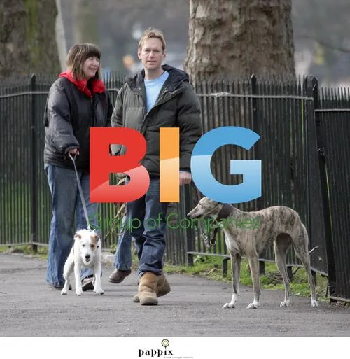 Richard Hanson with dogs in London park