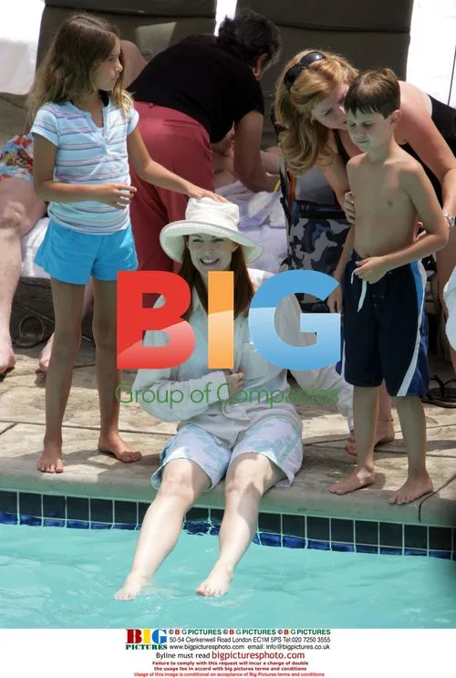 Marcia Cross at Ritz-Carlton pool before wedding