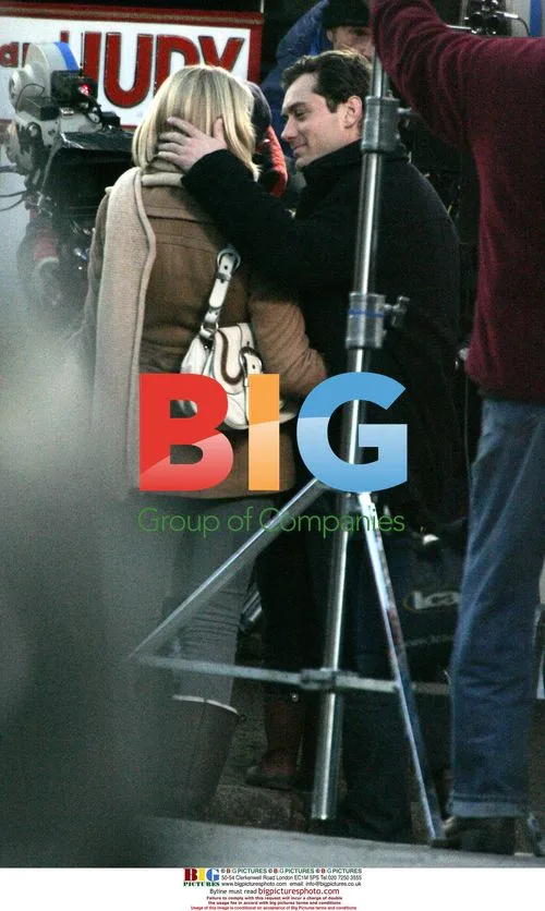 Jude Law and Cameron Diaz on set of "The Holiday"