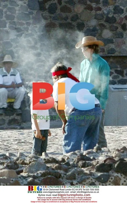 Mick Jagger and Son Luca at Teotihuacan Pyramids