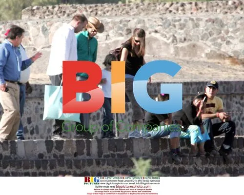 Mick Jagger and son Luca at the Pyramids of Teotihuacan