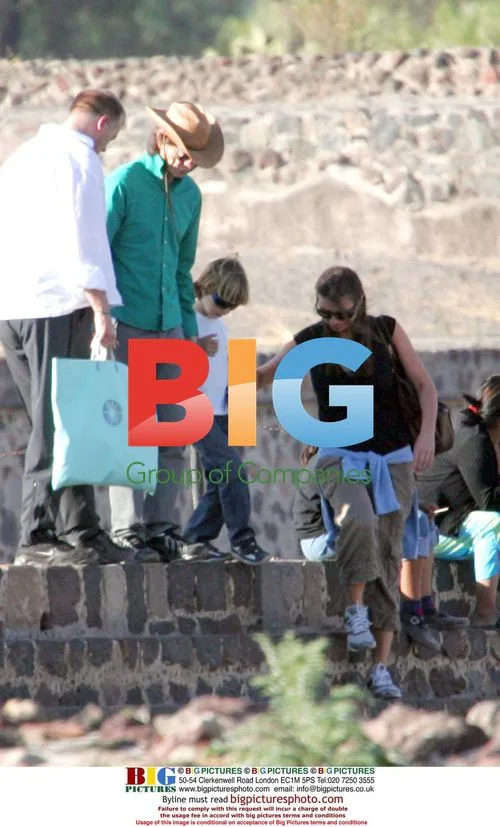 Mick Jagger and Son Luca at Teotihuacan Pyramids in Mexico