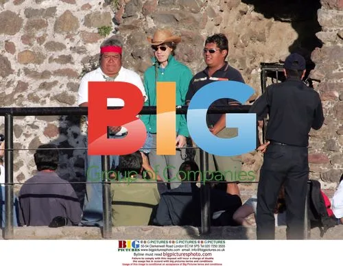 Mick Jagger and son Luca at Teotihuacan, Mexico