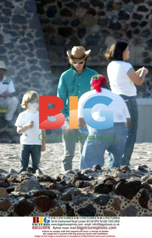 Mick Jagger and son Luca at Teotihuacan pyramids