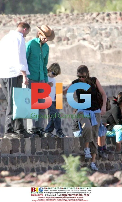 Mick Jagger and son Luca in Teotihuacan, Mexico