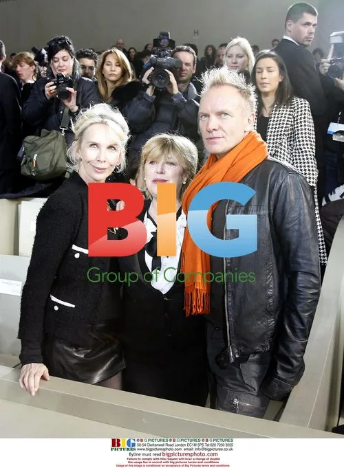 Sting, Trudie Styler, and Marianne Faithfull at Yves Saint-Laurent