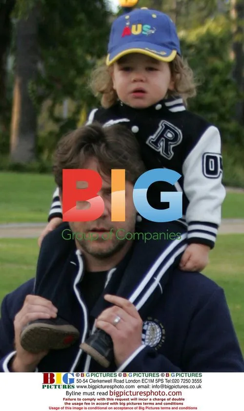 Russell Crowe and family out in Beverly Hills