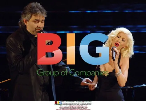 Christina Aguilera and Andrea Boccelli at Sanremo Music Festival