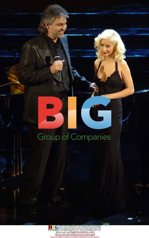 Christina Aguilera and Andrea Boccelli at Sanremo Music Festival