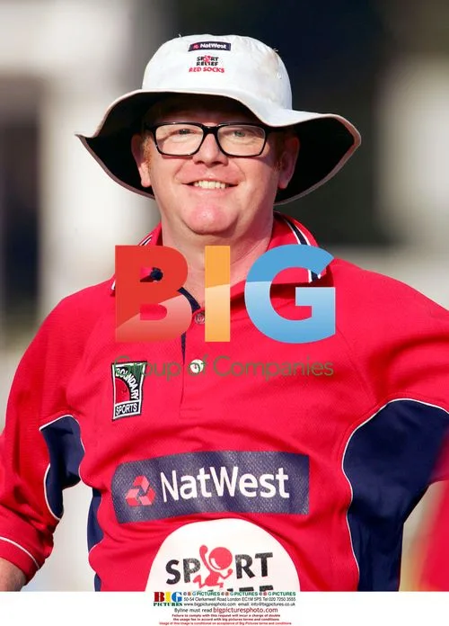 Chris Evans laughs at Sport Relief cricket match