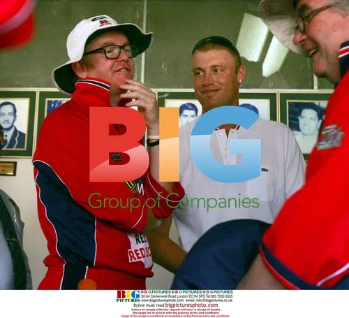 Chris Evans and Andrew Flintoff at Sport Relief cricket match