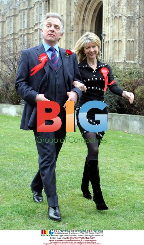 Rik Mayall and Marsha Fitzalan at "The New Statesman" photocall