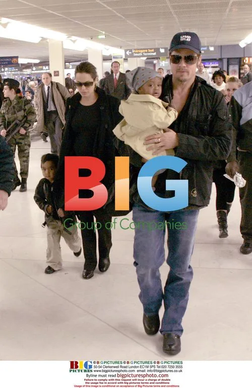 Brad Pitt and Angelina Jolie at Orly Airport