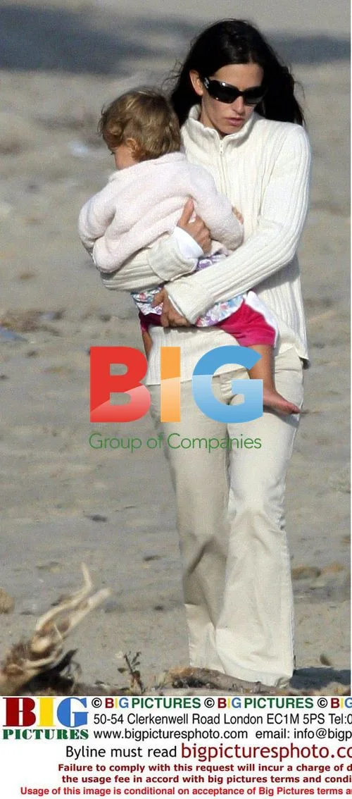 Courtney Cox and Daughter Coco on Beach