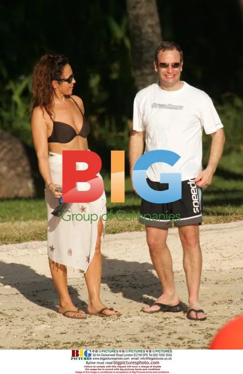 Robson Green and family on Caribbean beach