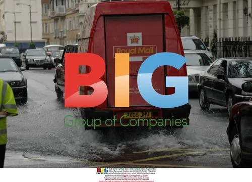 Burst water pipe floods London street