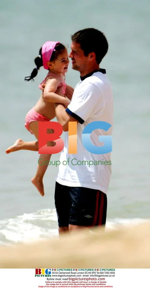England Team Players & Families on Beach