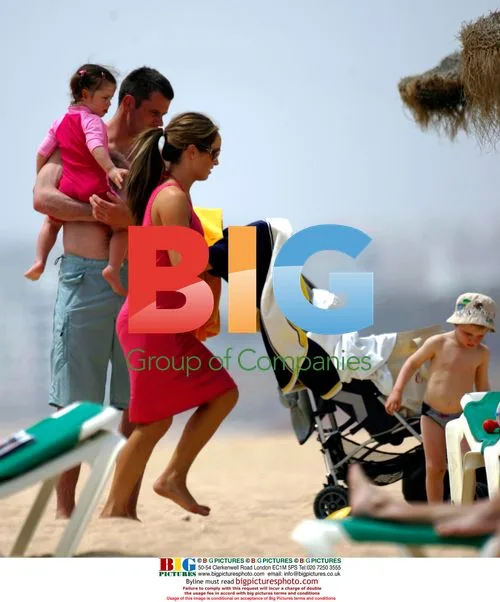 England team members on Portugal beach