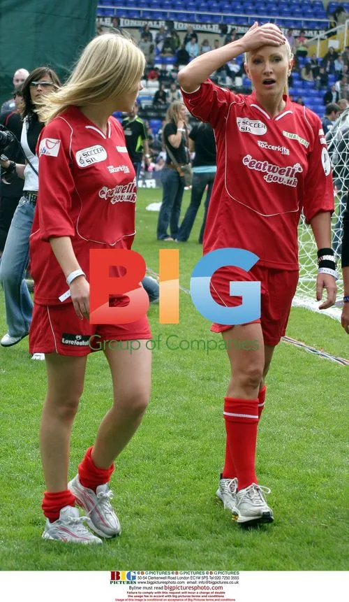 Caprice and Michelle at Celebrity Soccer Six