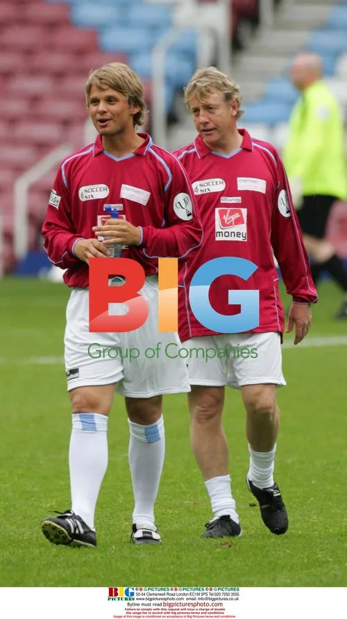 Jeff Brazier and Frank McAvennie at Soccer Six Event