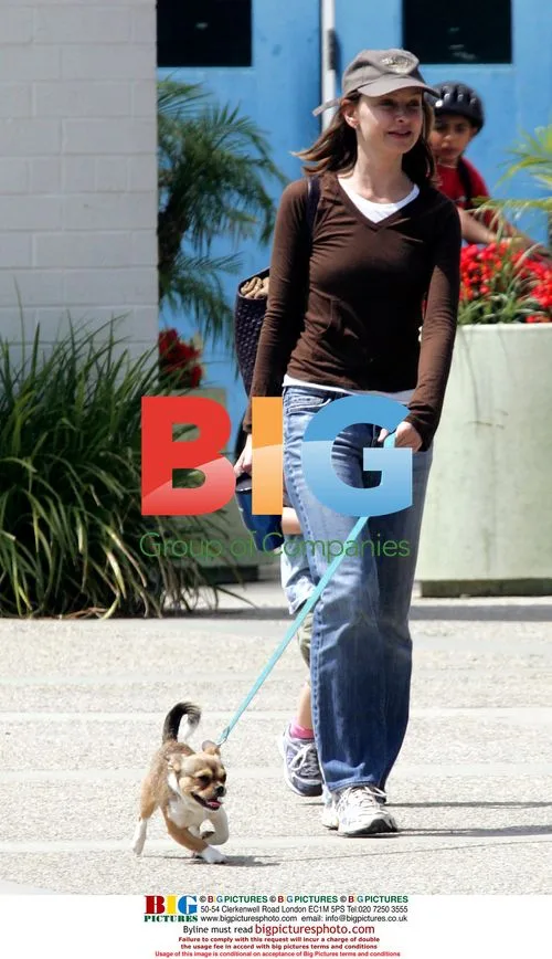 Calista Flockhart with Son Liam and Dog