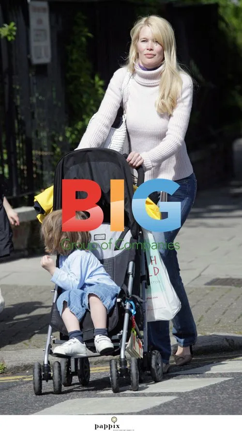 Supermodel Claudia Schiffer with son Caspar in London