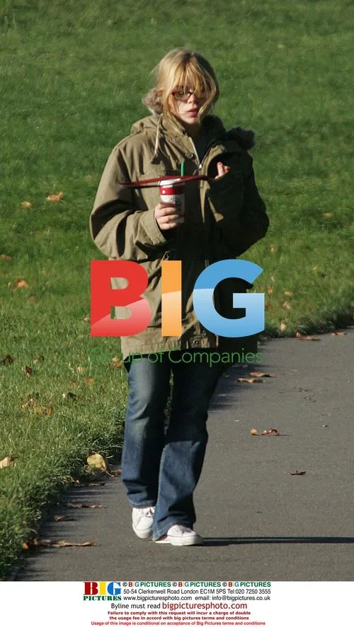 Billie Piper takes dog for walk