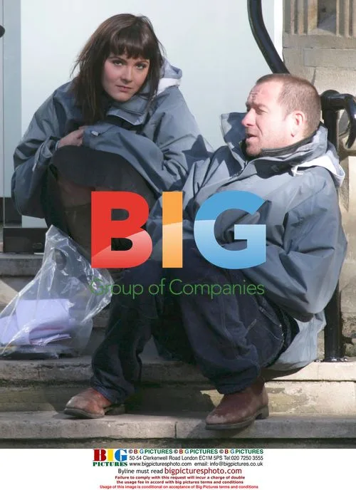 Sean Pertwee and Racheal Striling on set of Dangerous Parking