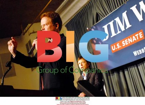 Jim Webb and Michael J. Fox at Campaign Rally