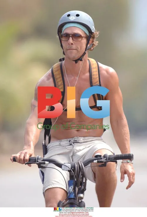 Mathew McConaughey Forgets Helmet on Bike Ride