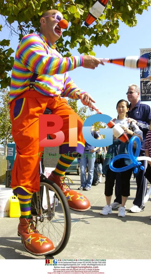 Kenneth Kahn as 'Kenny the Clown' on Fisherman's Wharf