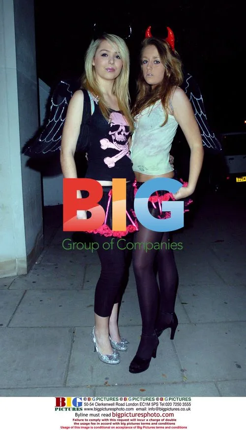 Chantelle Pidgley and friend at Halloween party
