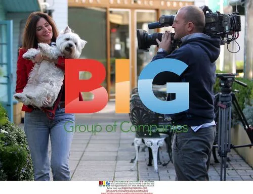 Suzie Verrico filming 'A Place In The Sun' with dog Dougall
