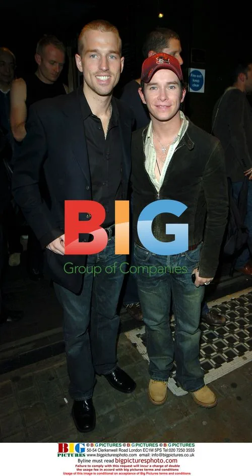 Stephen Gately and Andy Cowles at 'Bent' press night
