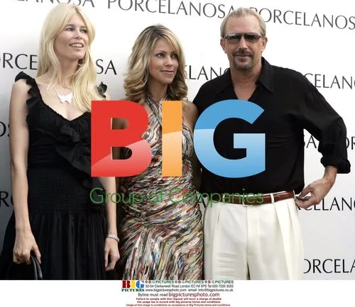 Kevin Costner, Christine Baumgartner and Claudia Schiffer at Porcelanosa