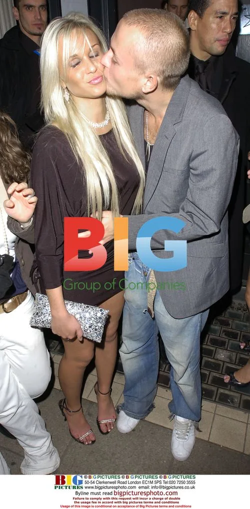 Lee Ottaway and girlfriend leaving Movida