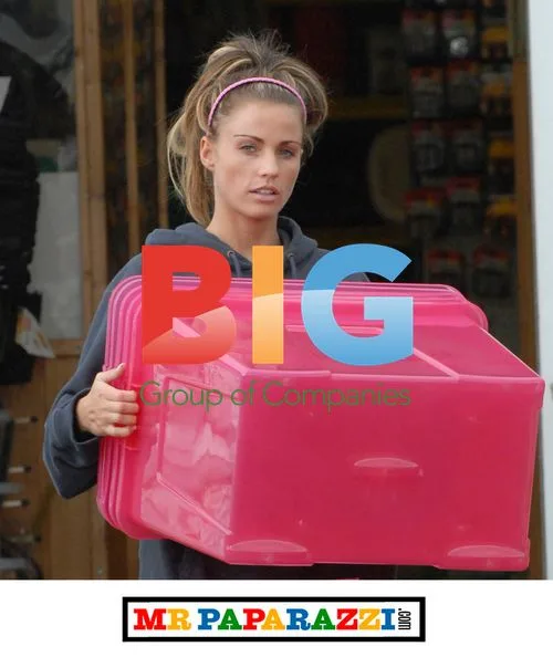 Katie Price Carries Pink Box Near Home