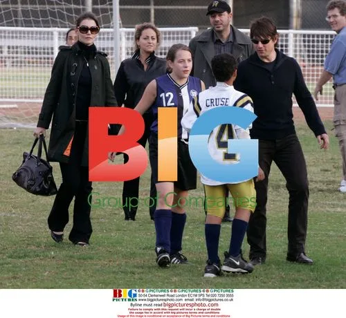 Tom Cruise and Katie Holmes at son's football game