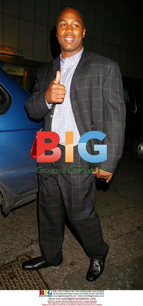 Lennox Lewis leaving Nobu restaurant