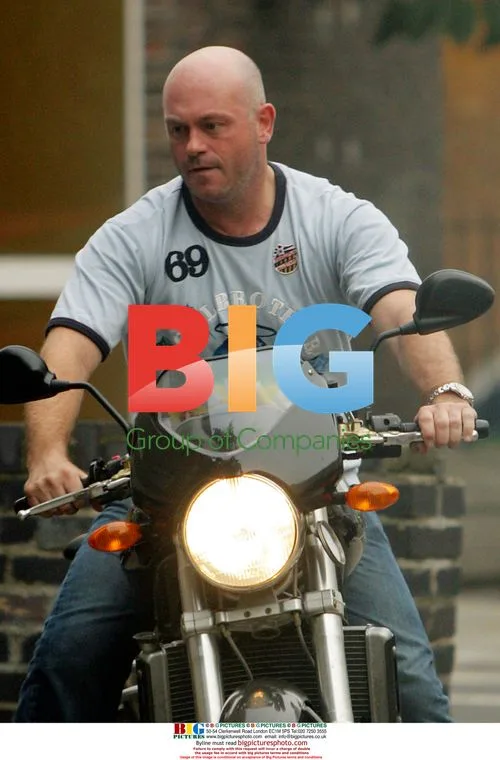 EastEnders actor Ross Kemp on motorcycle in London