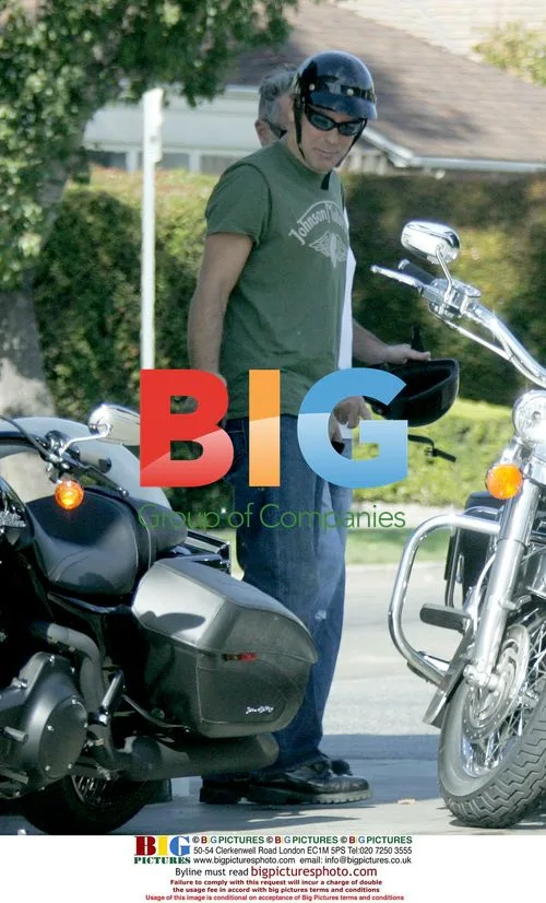George Clooney Rides Harley in Studio City