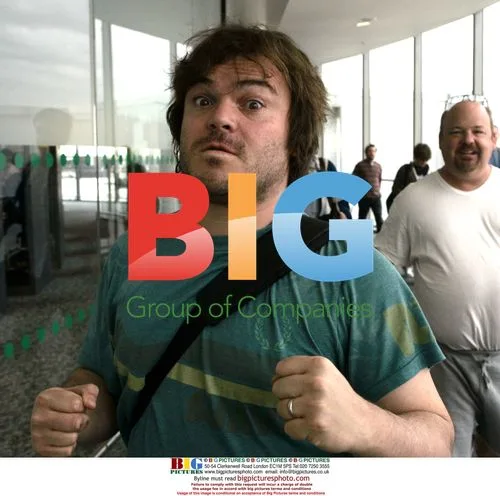 Jack Black and Kyle Gass arrive at Heathrow