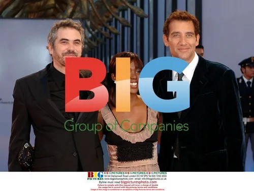Clive Owen, Alfonso Cuaron and Claire-Hope Ashitey at Venice Film Festival