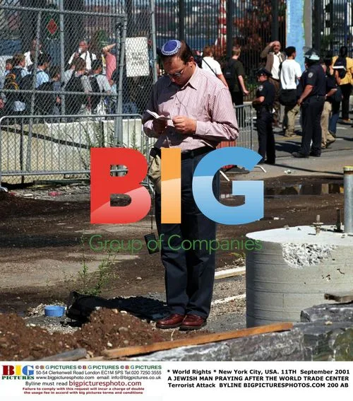 Jewish Man Praying After 9/11 Attack