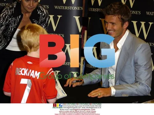 David Beckham signs books at Waterstones, London
