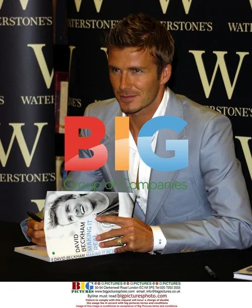 David Beckham signs book copies in London