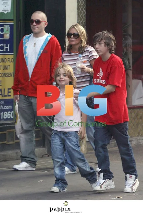 Patsy Kensit with boyfriend and sons