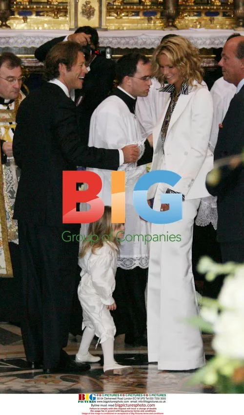 Elle Macpherson and ex-husband at son's christening