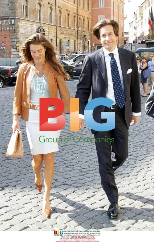 Elle Macpherson and ex-husband at christening