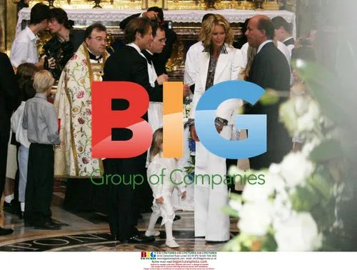 Elle Macpherson and ex-husband at son's christening